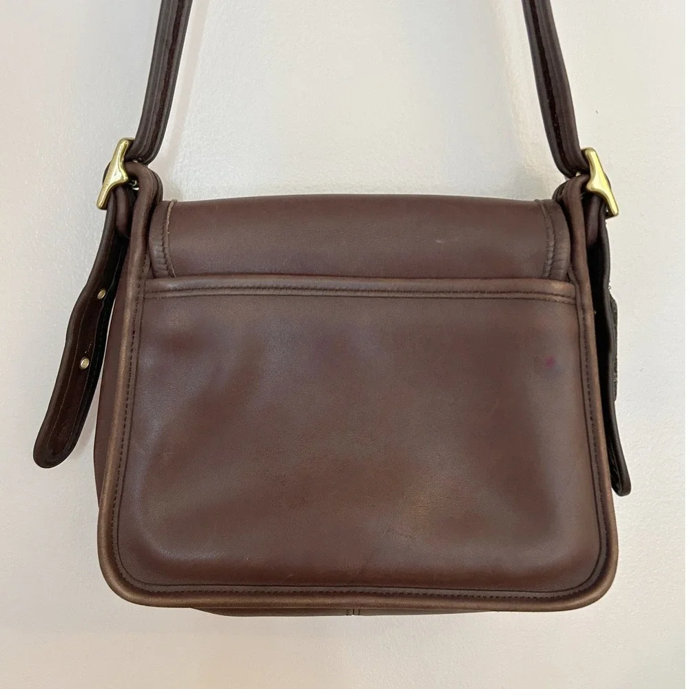 Coach Vintage Brown Leather Ramblers Legacy Crossbody Bag 9061 Brass Turnlock